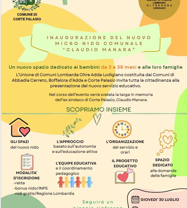 Inaugurazione Nido “Claudio Manara”